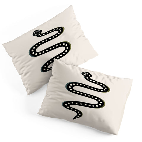 Colour Poems Minimal Snake Black Pillow Shams