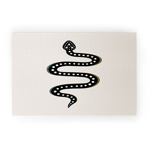 Colour Poems Minimal Snake Black Welcome Mat