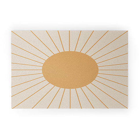 Colour Poems Minimal Sunrays Vintage White Welcome Mat