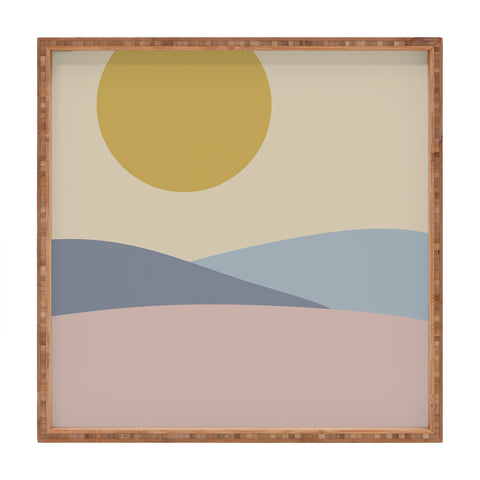 Colour Poems Minimal Sunrise Landscape III Square Tray