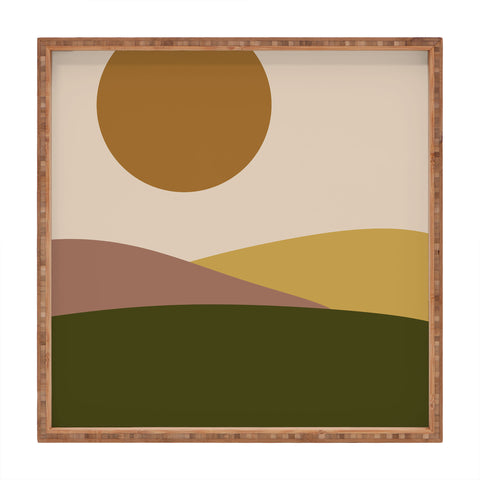 Colour Poems Minimal Sunrise Landscape IV Square Tray