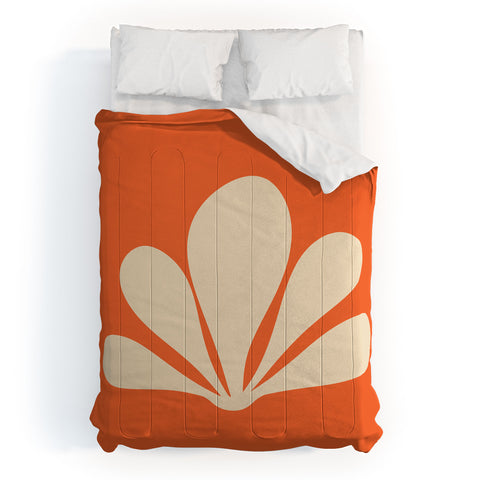 Colour Poems Minimal Tropical Plant Orange Comforter
