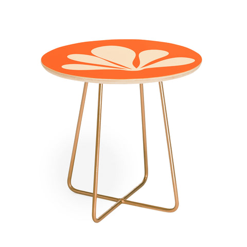 Colour Poems Minimal Tropical Plant Orange Round Side Table