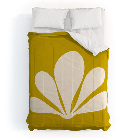 Colour Poems Minimal Tropical Plant Yellow Comforter