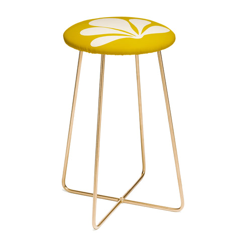 Colour Poems Minimal Tropical Plant Yellow Counter Stool