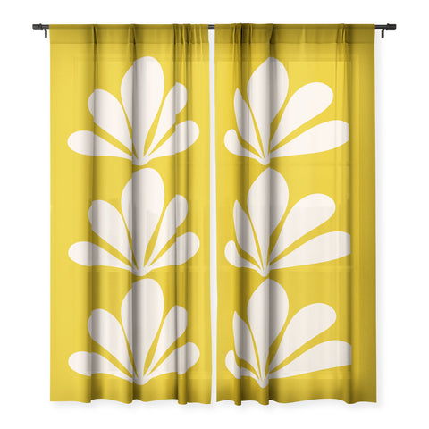 Colour Poems Minimal Tropical Plant Yellow Sheer Non Repeat