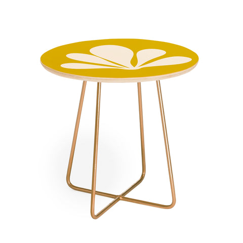 Colour Poems Minimal Tropical Plant Yellow Round Side Table