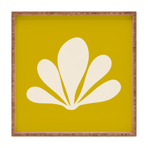 Colour Poems Minimal Tropical Plant Yellow Square Tray