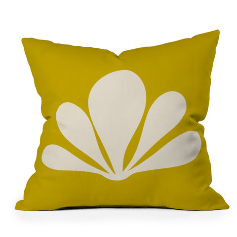 Colour Poems Minimal Tropical Plant Yellow Throw Pillow