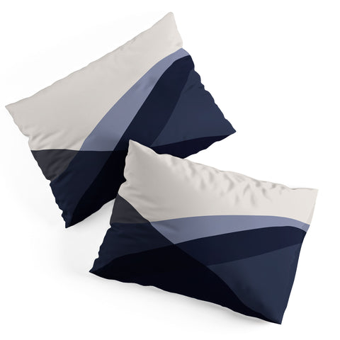 Colour Poems Minimal Waves Blue Pillow Shams