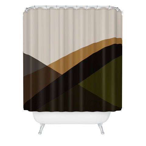 Colour Poems Minimal Waves Natural Shower Curtain