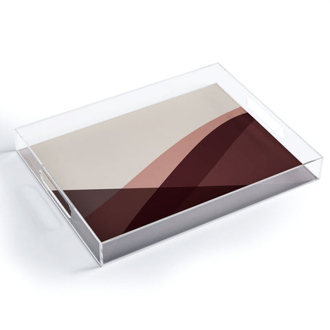 Colour Poems Minimal Waves Red Acrylic Tray