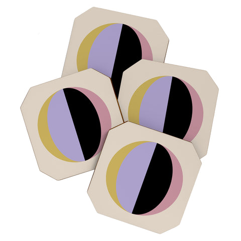 Colour Poems Mod Circle Abstract II Coaster Set