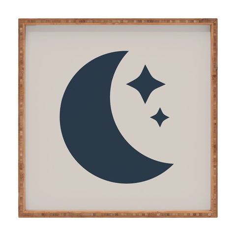 Colour Poems Moon and Stars Dark Blue Square Tray