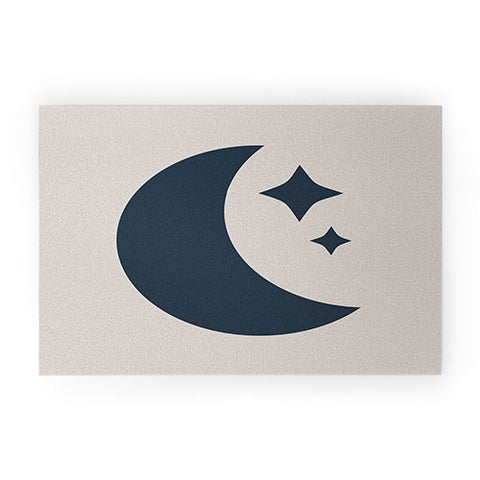 Colour Poems Moon and Stars Dark Blue Welcome Mat