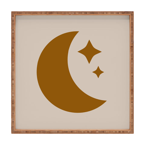 Colour Poems Moon and Stars Orange Square Tray
