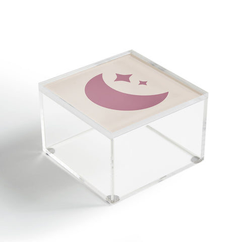 Colour Poems Moon and Stars Pink Acrylic Box