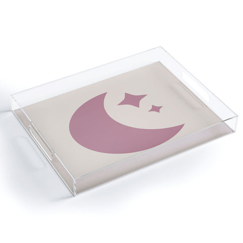 Colour Poems Moon and Stars Pink Acrylic Tray