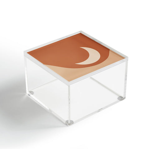 Colour Poems Moon Minimalism Orange Acrylic Box