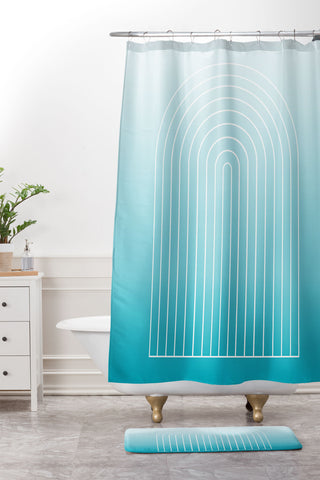 Colour Poems Ombre Arch III Shower Curtain And Mat
