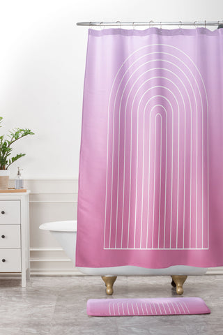 Colour Poems Ombre Arch V Shower Curtain And Mat