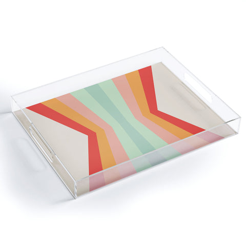 Colour Poems Retro Stripes Reflection II Acrylic Tray