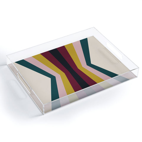Colour Poems Retro Stripes Reflection III Acrylic Tray
