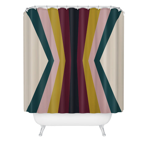 Colour Poems Retro Stripes Reflection III Shower Curtain