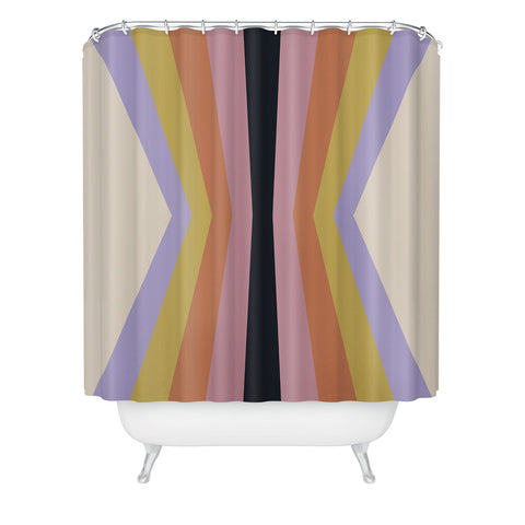 Colour Poems Retro Stripes Reflection IV Shower Curtain