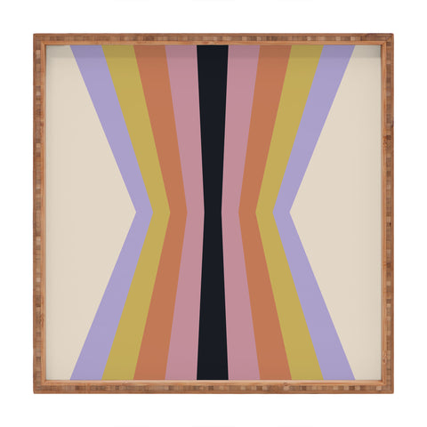 Colour Poems Retro Stripes Reflection IV Square Tray