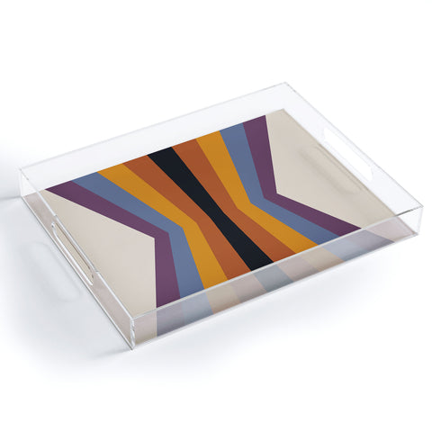 Colour Poems Retro Stripes Reflection Acrylic Tray