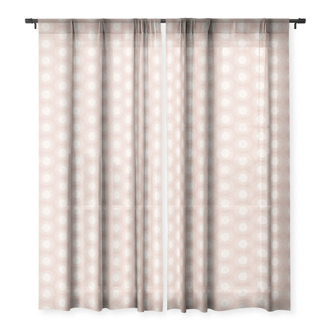 Colour Poems Sun Pattern Pink Sheer Window Curtain