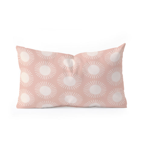 Colour Poems Sun Pattern Pink Oblong Throw Pillow