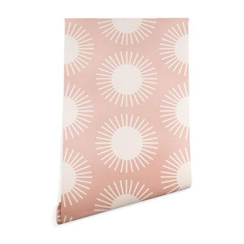 Colour Poems Sun Pattern Pink Wallpaper