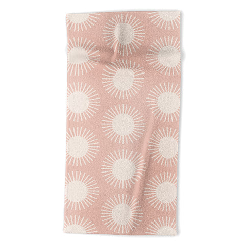 Colour Poems Sun Pattern Pink Beach Towel