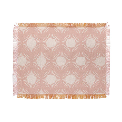 Colour Poems Sun Pattern Pink Throw Blanket