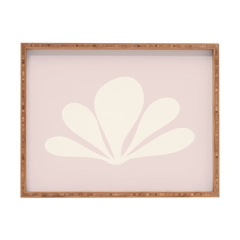 Colour Poems Tropical Plant Minimalism Pink Rectangular Tray