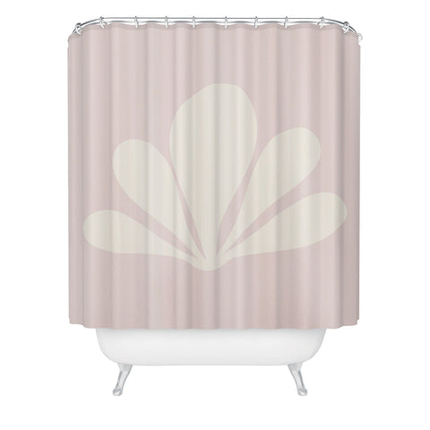 Colour Poems Tropical Plant Minimalism Pink Shower Curtain