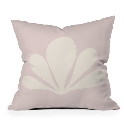 Colour Poems Tropical Plant Minimalism Pink Outdoor Throw Pillow