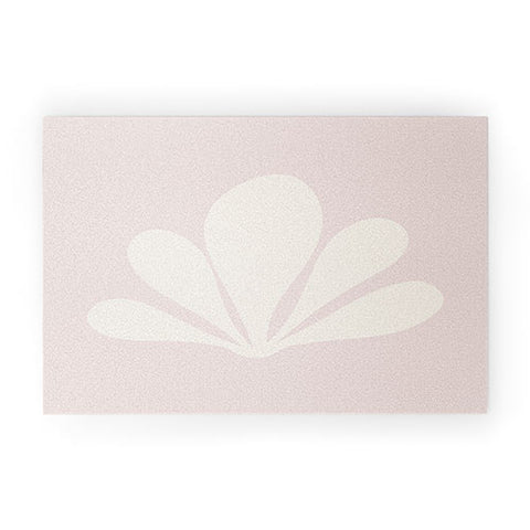 Colour Poems Tropical Plant Minimalism Pink Welcome Mat