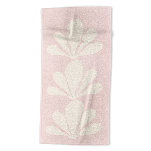 Colour Poems Tropical Plant Minimalism Pink Beach Towel