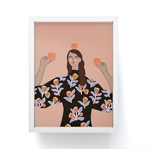 constanzaillustrates Peach Lady Framed Mini Art Print