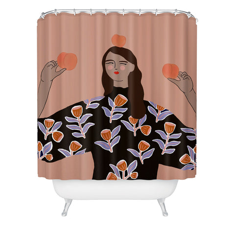 constanzaillustrates Peach Lady Shower Curtain