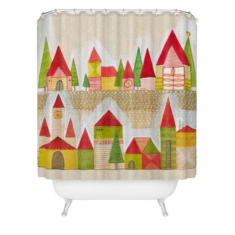 Cori Dantini Christmas Village Shower Curtain