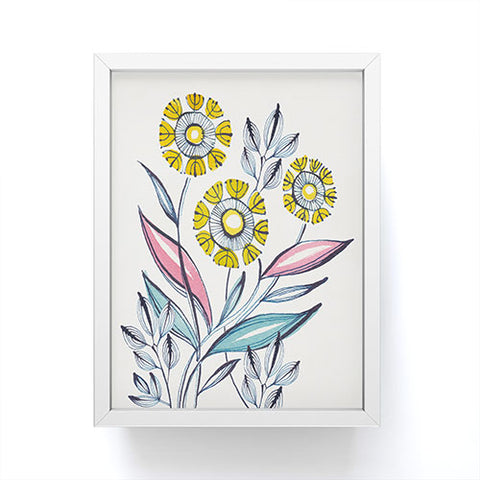 Cori Dantini modern corn flowers Framed Mini Art Print