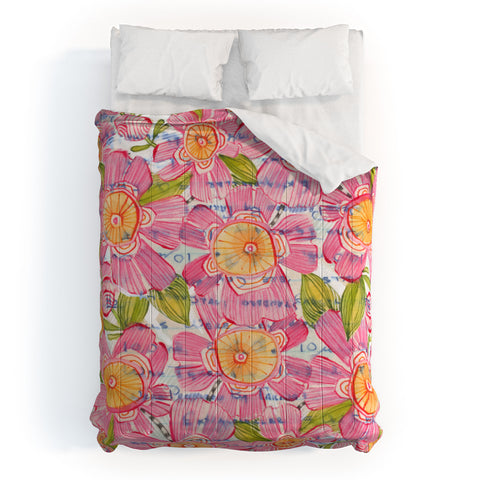 Cori Dantini Pinky Blooms Comforter