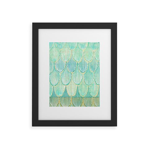 Cori Dantini Turquoise Scallops Framed Art Print