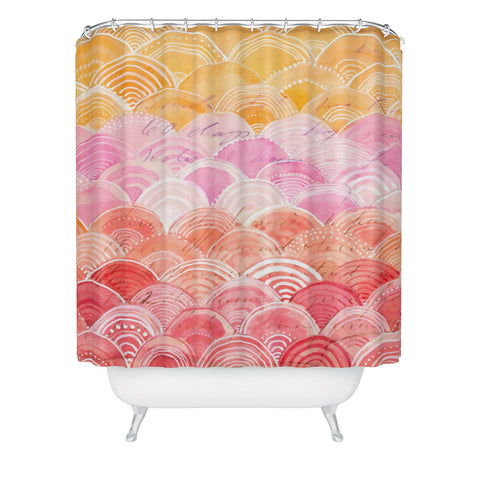 Cori Dantini Warm Spectrum Rainbow Shower Curtain