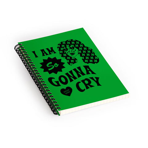 Cowgirl UFO I Am So Gonna Cry Green Scream Spiral Notebook