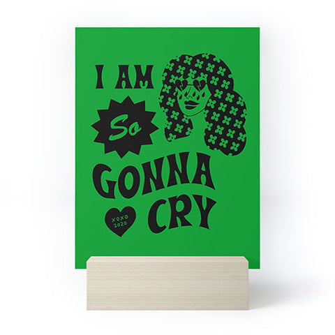 Cowgirl UFO I Am So Gonna Cry Green Scream Mini Art Print